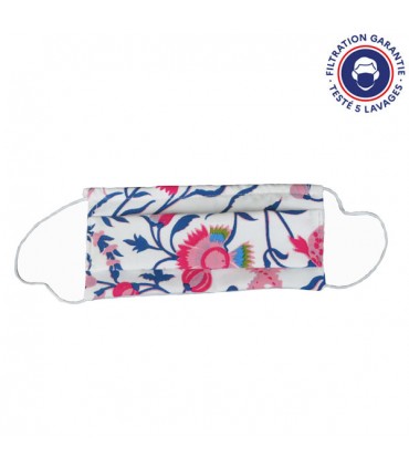 Masque en tissu oiseaux de paradis bleu