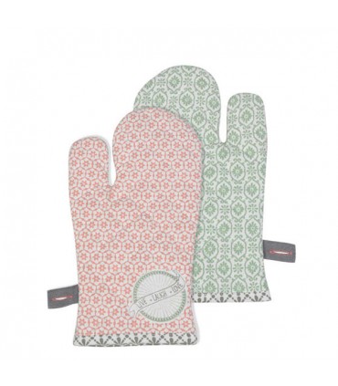 Gant de Cuisine Live Laugh Love Rose et Vert