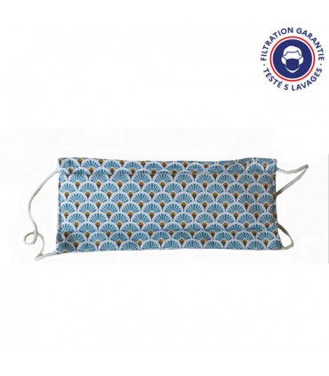 Masque Covid Kyoto bleu lagon