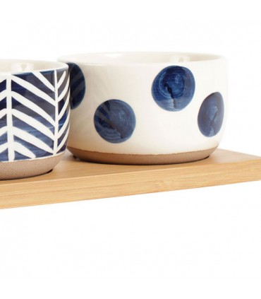 Set de 3 coupelles apéritif indigo