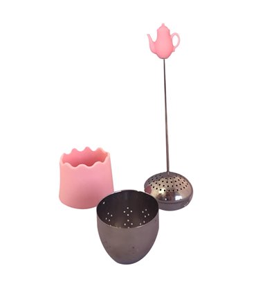 Infuseur à thé théière rose