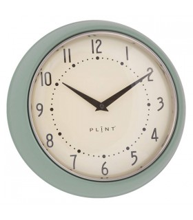 Horloge murale ronde en métal vert pastel