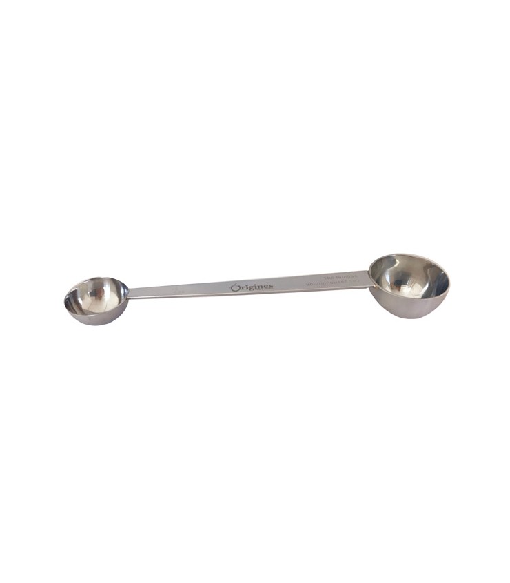 Cuillère Doseuse Double En Inox - 1 Cuillère Pour Mesurer Café, Thé, Sucre, Farine - Lavable Au Lave-vaisselle