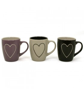 Petits mugs cœur Aurore, lot de 3