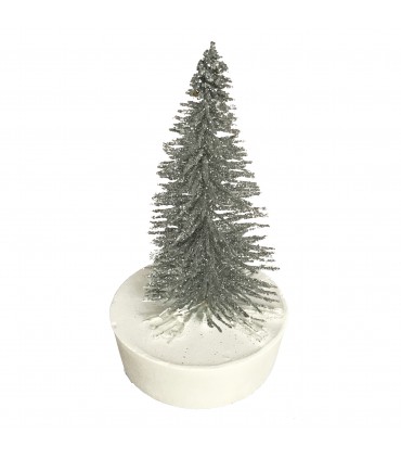 Petit Sapin de Noël Décoratif argenté