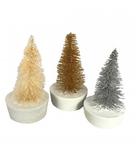 Petit Sapin de Noël Décoratif blanc doré ou argenté