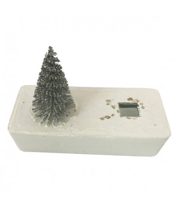Mini sapins de Noël argenté