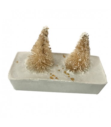 Mini sapins de Noël blanc poudré