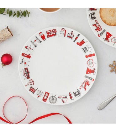Assiette de Noël en porcelaine Victoria Eggs