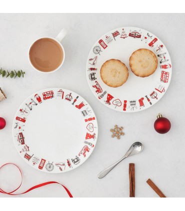 Assiette de Noël en porcelaine Victoria Eggs