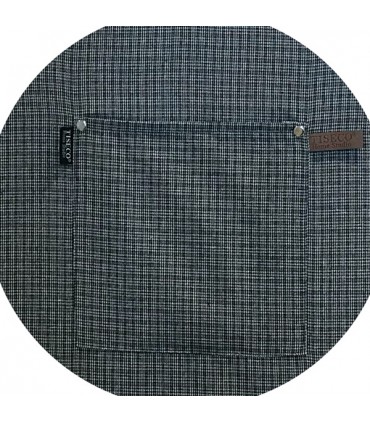 Tablier de cuisine noir et blanc, motif pied de poule.