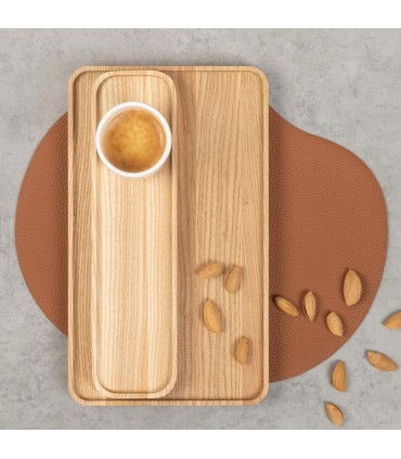 Duo de plateaux de service en bois, chêne clair