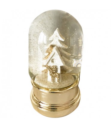 Boule à neige sapin doré
