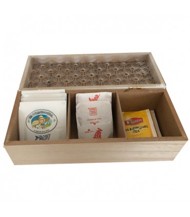 Boîte à thé éventails blancs