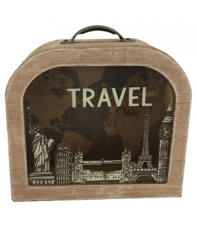 Tirelire en bois Travel