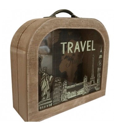 Tirelire en bois Travel
