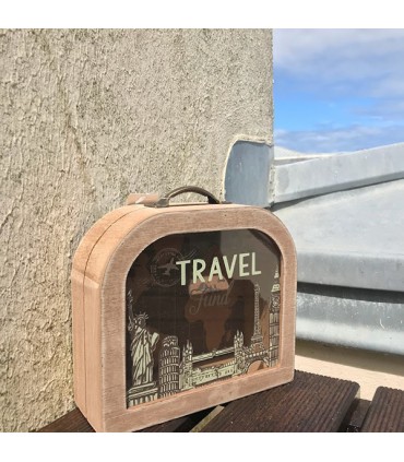 Tirelire en bois Travel