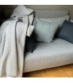 Plaid chevron gris et blanc Hamam