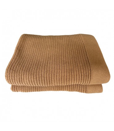 Plaid tricot héritage Hamam camel