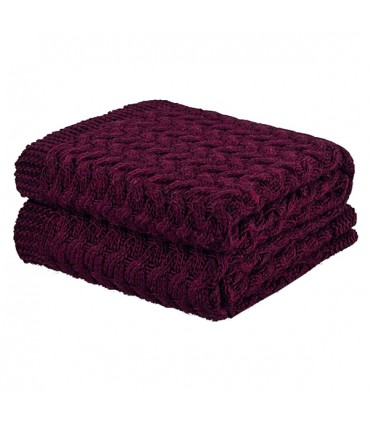 Plaid tricot Hamam Estiva Bordeaux