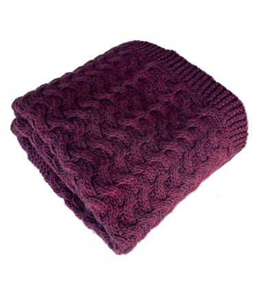 Plaid tricot Hamam Estiva Bordeaux