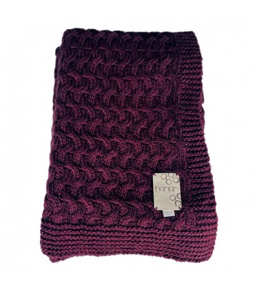 Plaid tricot Hamam Estiva Bordeaux