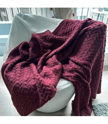 Plaid tricot Hamam Estiva Bordeaux