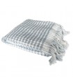 Drap de douche damier à franges