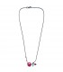 collier fin tête de mort rose