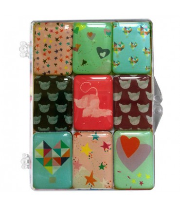 Set de 9 magnets Cats and Stars  Marine Le Luong