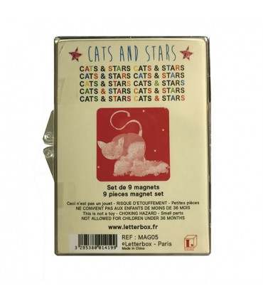 Set de 9 magnets Cats and Stars  Marine Le Luong