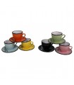 Set 6 tasses et sous-tasses colorées Espresso
