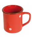 Mug rouge à pois blancs