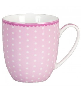 Mug Rose à pois blancs