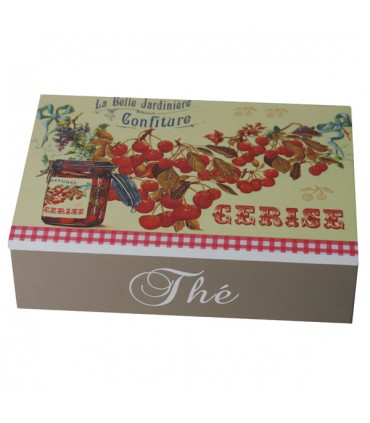 Boîte à thé en bois cerises 1