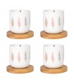 Coffret de 4 gobelets en porcelaine Plumana