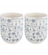 Gobelet Porcelaine Fleuri Bleu, le lot de 2