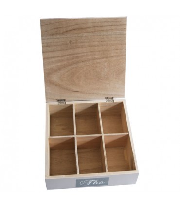 Boîte à thé en bois Chamois compartiments  intérieur