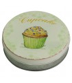 Boîte métal ronde cupcake verte