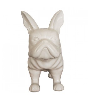 Bouledogue en céramique blanc