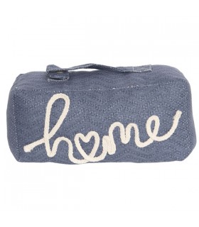 Cale-Porte en Tissu Home Bleu Gris