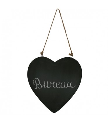 Plaque de Porte Cœur Noir