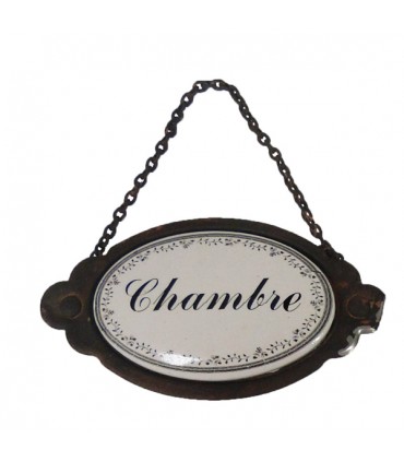 Plaque de Porte Vintage Blanche Chambre