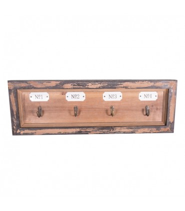 Panneau patère 4 crochets numérotés