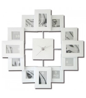 Horloge porte-photos blanche