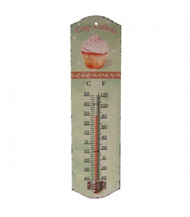 Thermomètre métal cupcake Vert