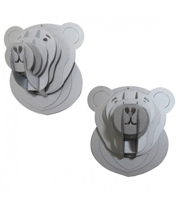 Mini Trophée en Carton Ourson Argenté