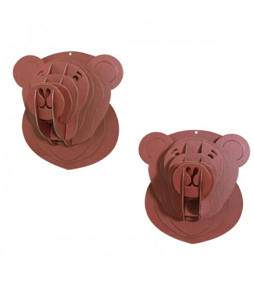 Mini Trophée en Carton Ourson Rouille