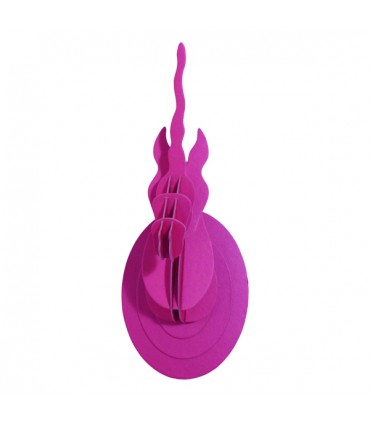 Mini Trophée en Carton Licorne Fuchsia