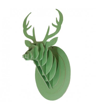Mini Trophée en Carton Cerf Vert Granny